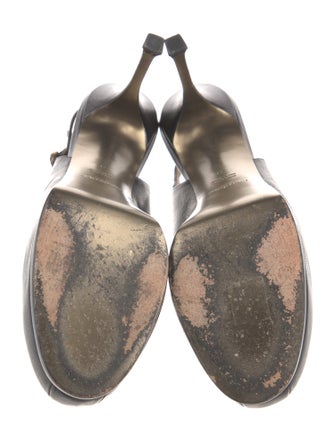 Yves Saint Laurent Rive Gauche Leather Slingback Pumps