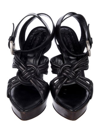 Yves Saint Laurent Rive Gauche Leather Sandals