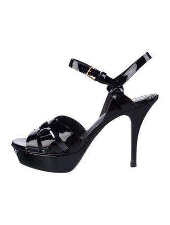 Yves Saint Laurent Rive Gauche Patent Leather Sandals