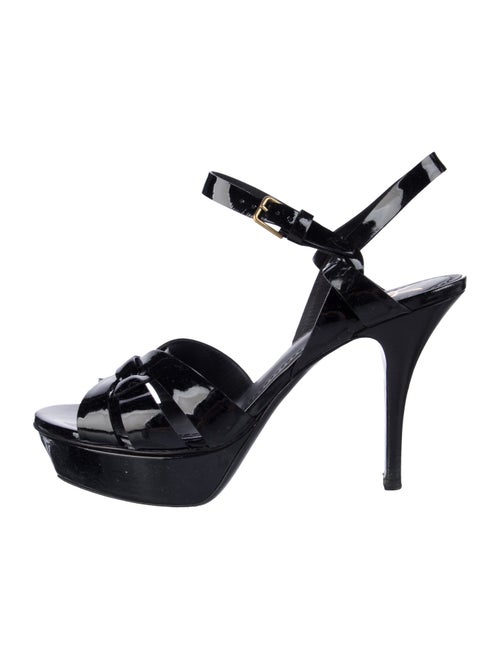 Yves Saint Laurent Rive Gauche Patent Leather Sandals