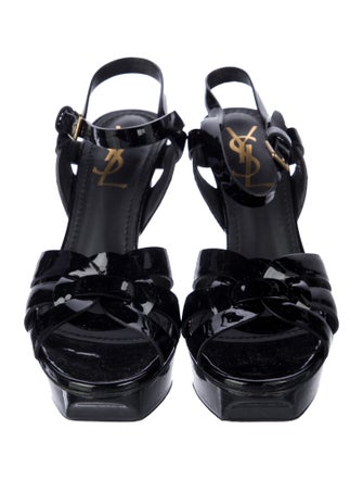 Yves Saint Laurent Rive Gauche Patent Leather Sandals