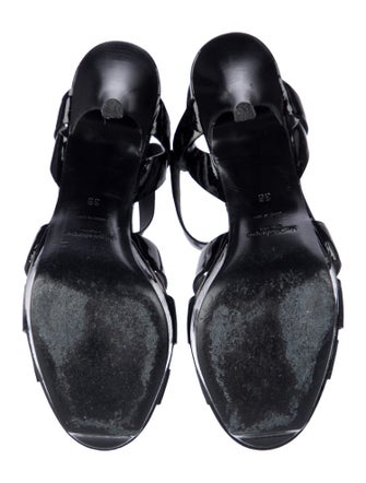 Yves Saint Laurent Rive Gauche Patent Leather Sandals