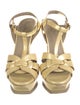 Yves Saint Laurent Rive Gauche Patent Leather T-Strap Sandals