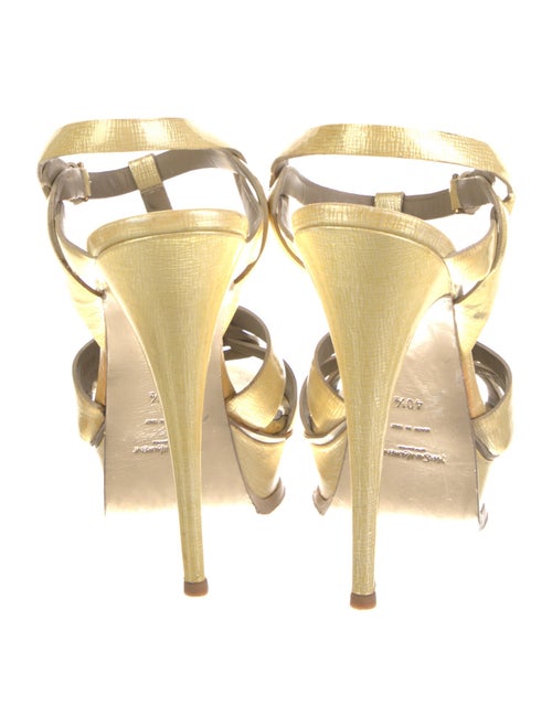 Yves Saint Laurent Rive Gauche Patent Leather T-Strap Sandals