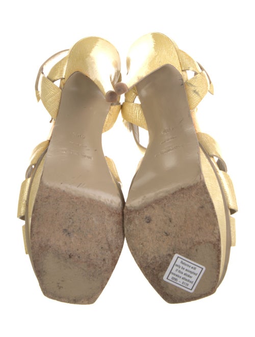 Yves Saint Laurent Rive Gauche Patent Leather T-Strap Sandals