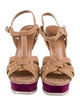 Yves Saint Laurent Rive Gauche Suede T-Strap Sandals