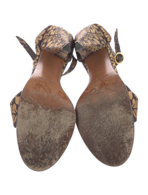 Yves Saint Laurent Rive Gauche Jacquard Printed T-Strap Sandals