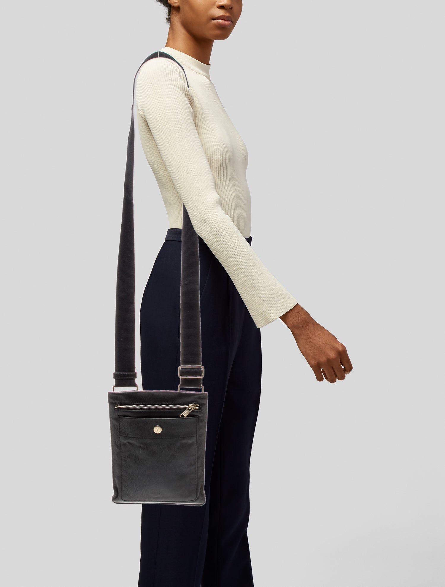 Yves Saint Laurent Rive Gauche Leather Messenger Bag