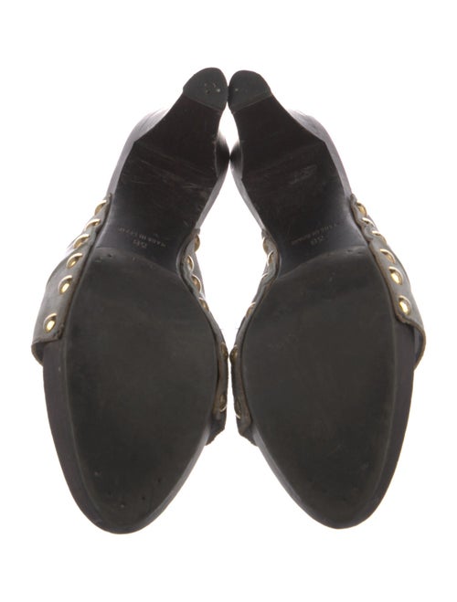 Yves Saint Laurent Rive Gauche Suede Studded Accents Slides