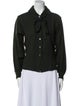 Yves Saint Laurent Rive Gauche Wool Long Sleeve Button-Up Top