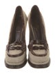 Yves Saint Laurent Rive Gauche Canvas Colorblock Pattern Pumps