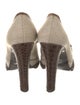 Yves Saint Laurent Rive Gauche Canvas Colorblock Pattern Pumps