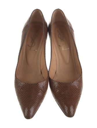 Yves Saint Laurent Rive Gauche Snakeskin Animal Print Pumps