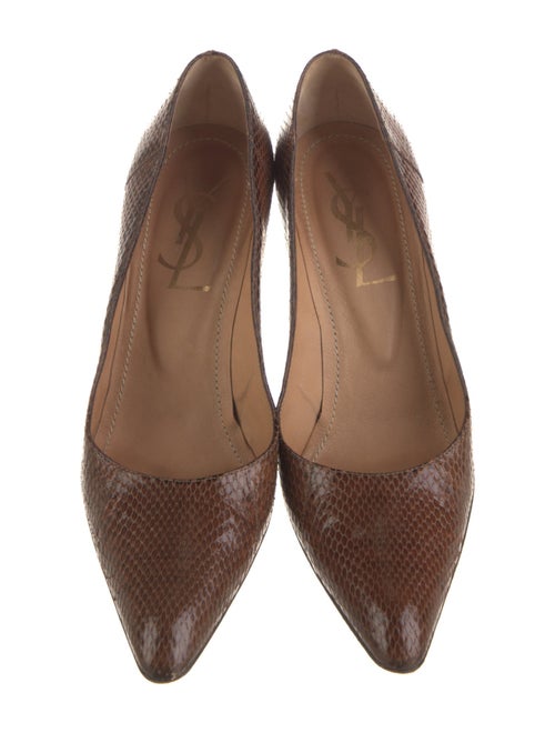 Yves Saint Laurent Rive Gauche Snakeskin Animal Print Pumps