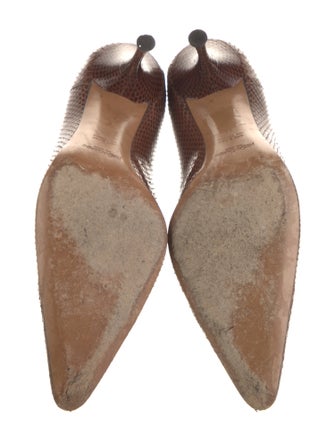 Yves Saint Laurent Rive Gauche Snakeskin Animal Print Pumps