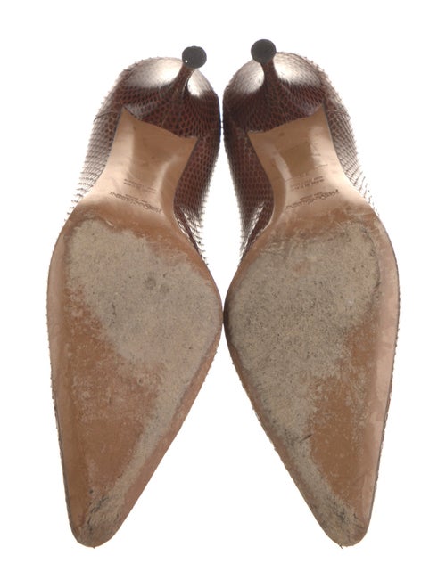 Yves Saint Laurent Rive Gauche Snakeskin Animal Print Pumps