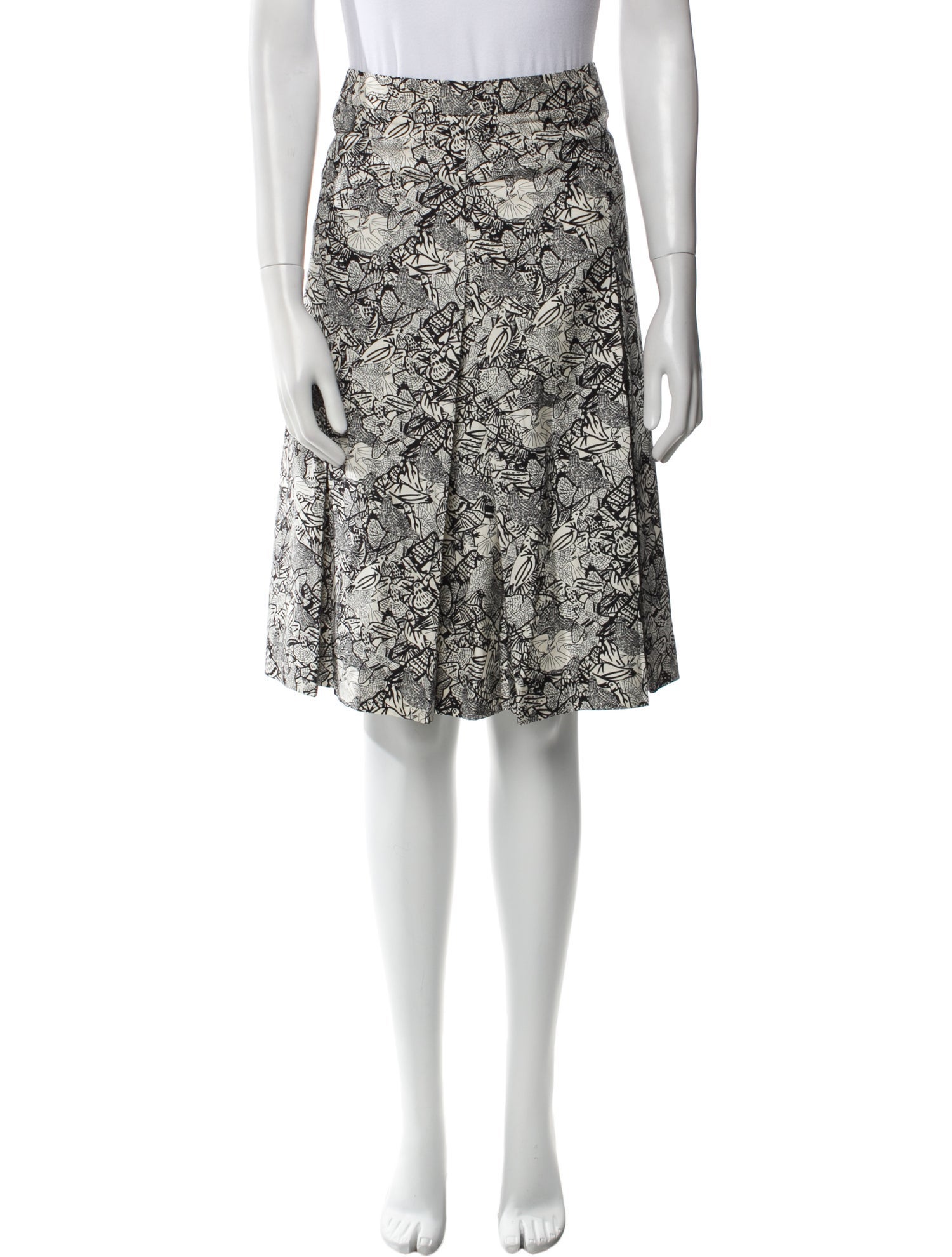 Yves Saint Laurent Rive Gauche Silk Knee-Length Skirt