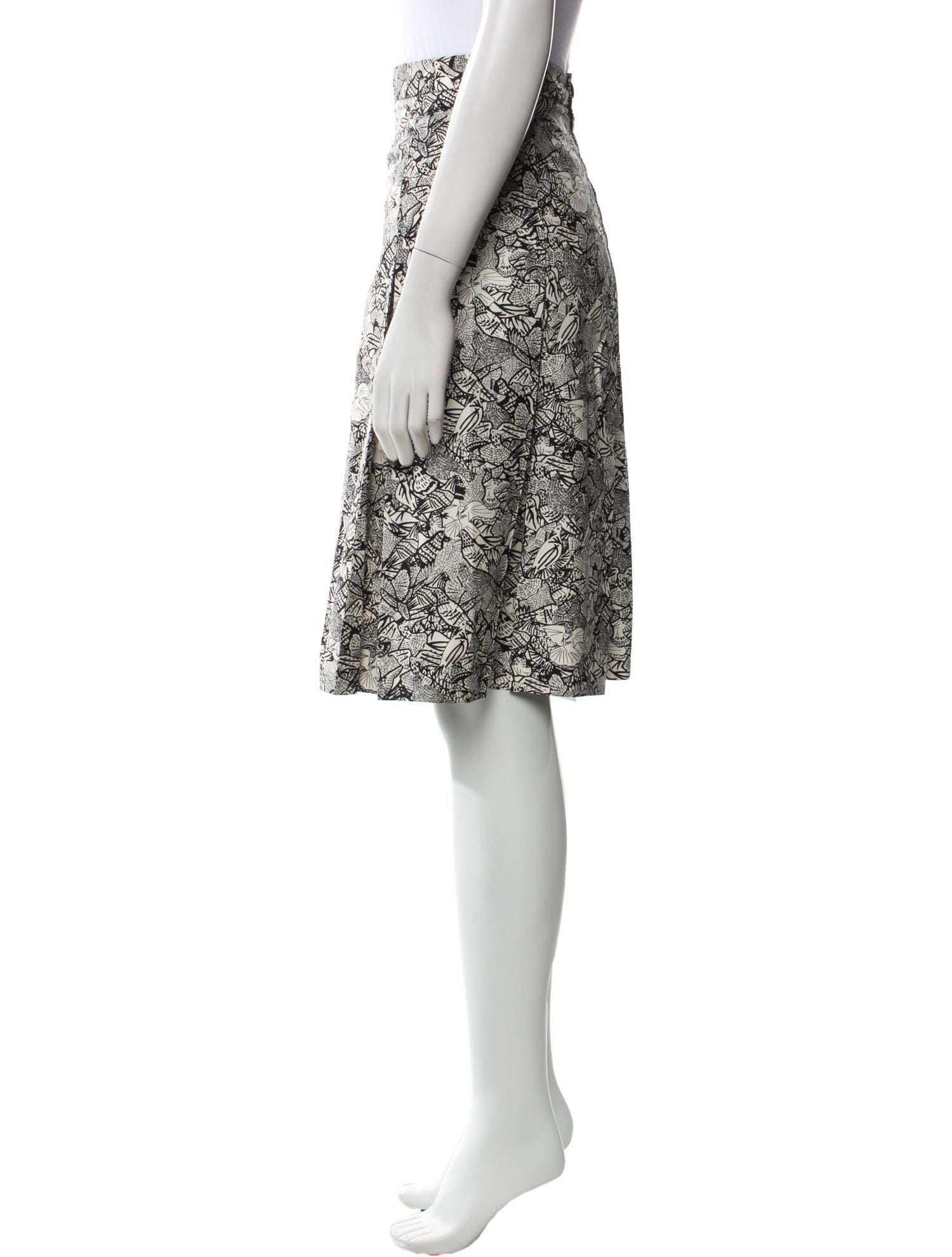 Yves Saint Laurent Rive Gauche Silk Knee-Length Skirt