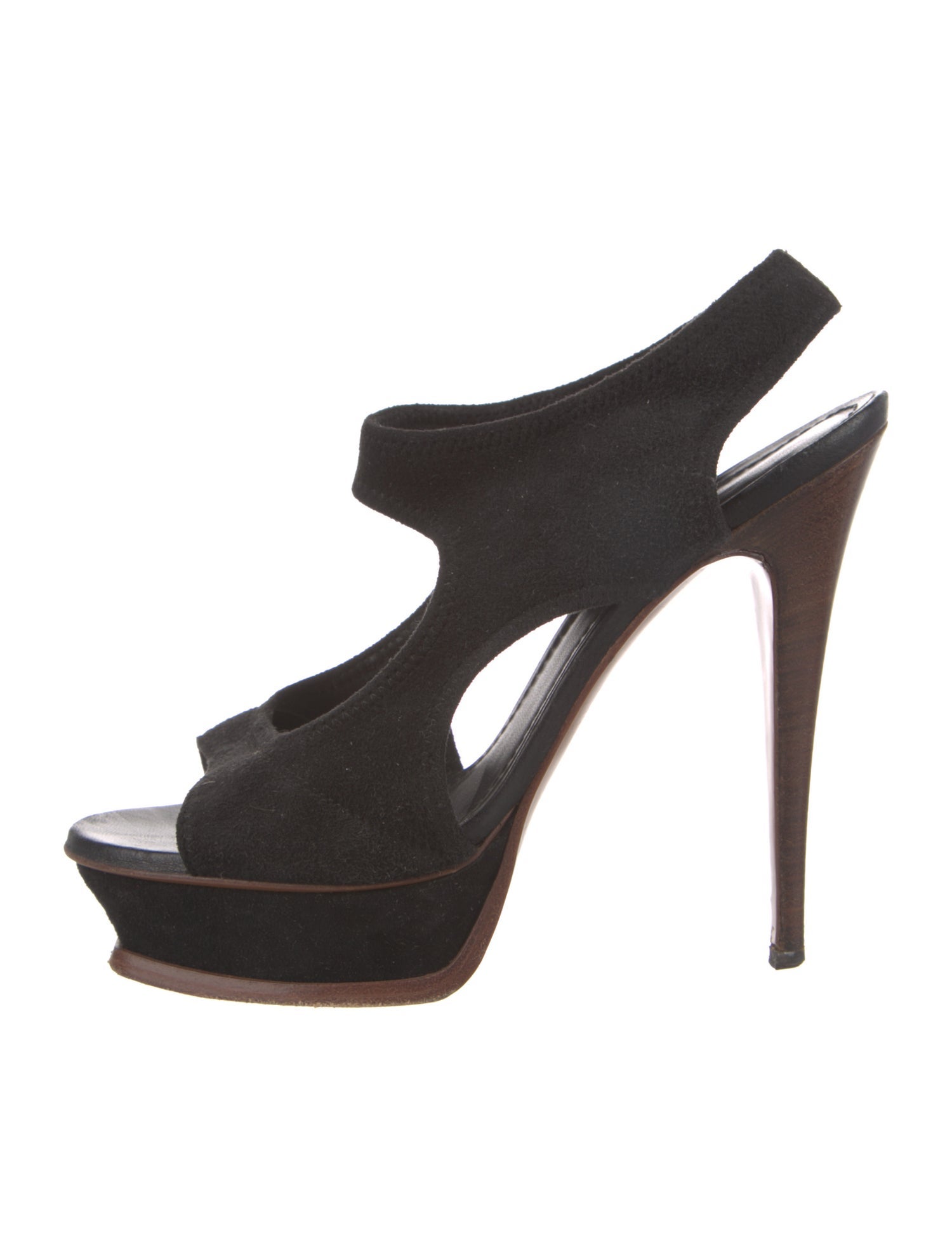 Yves Saint Laurent Rive Gauche Suede Slingback Pumps