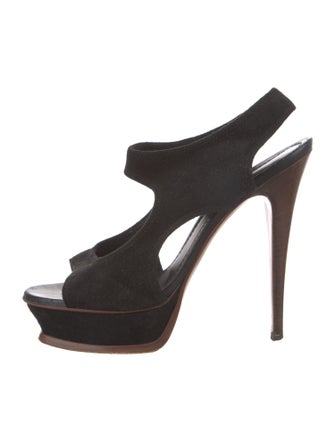 Yves Saint Laurent Rive Gauche Suede Slingback Pumps