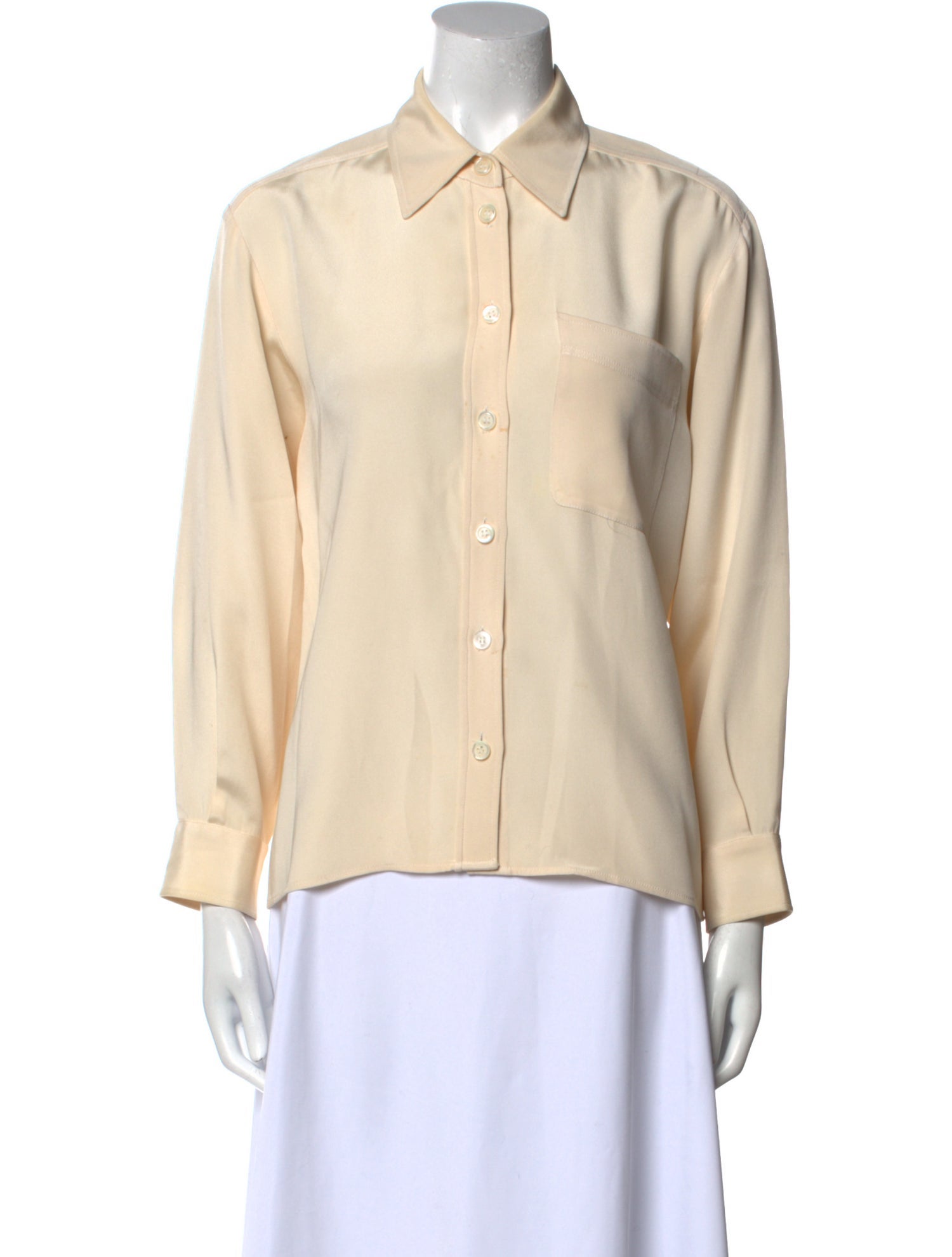 Yves Saint Laurent Rive Gauche Vintage Silk Button-Up Top