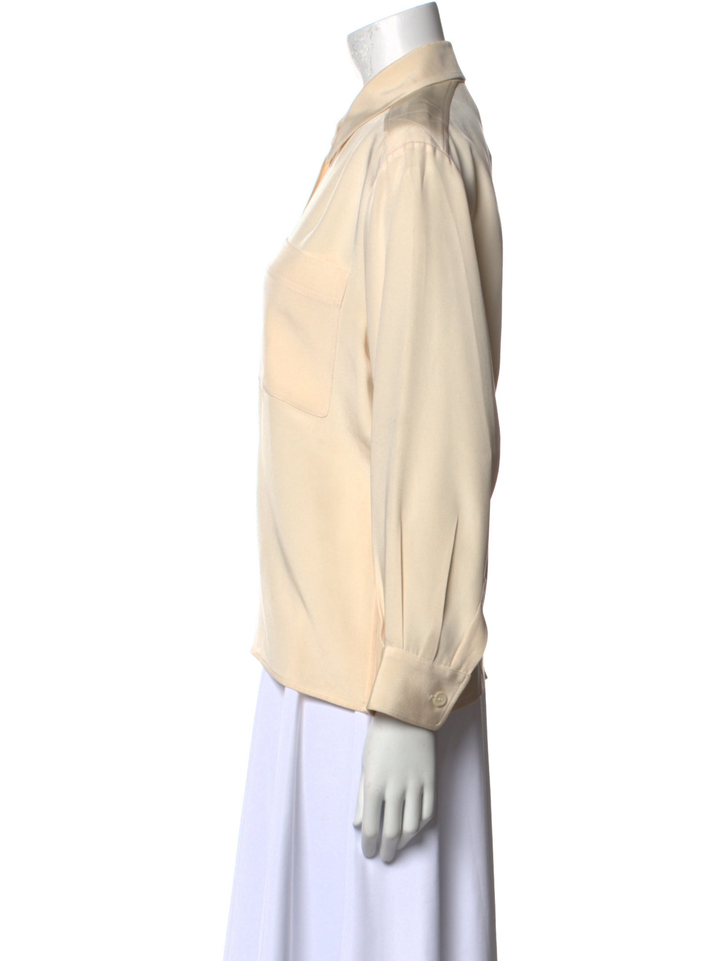 Yves Saint Laurent Rive Gauche Vintage Silk Button-Up Top