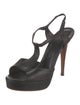 Yves Saint Laurent Rive Gauche Leather T-Strap Sandals