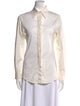 Yves Saint Laurent Rive Gauche Long Sleeve Button-Up Top