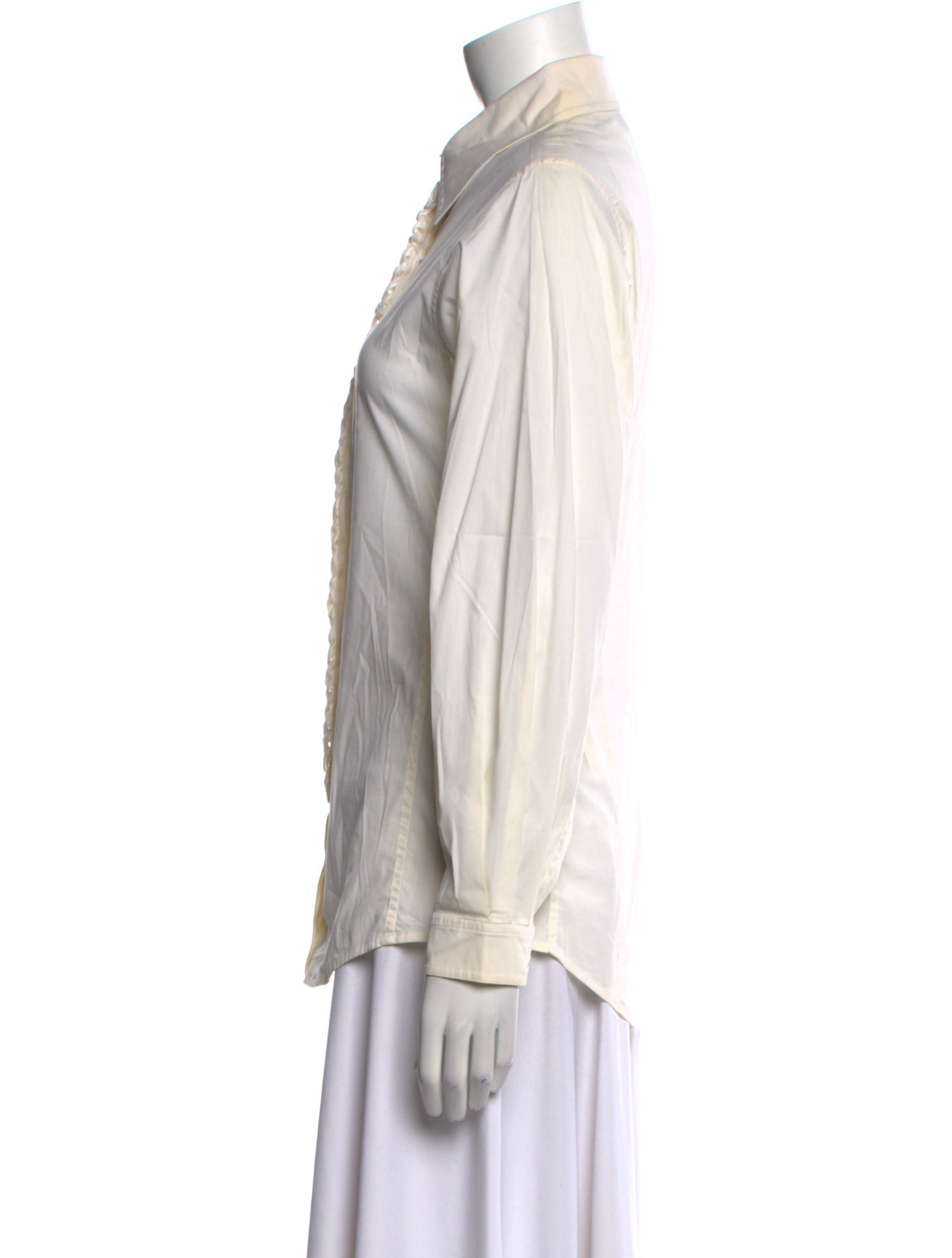 Yves Saint Laurent Rive Gauche Long Sleeve Button-Up Top