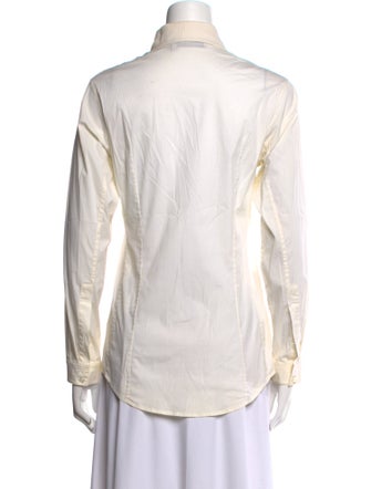 Yves Saint Laurent Rive Gauche Long Sleeve Button-Up Top