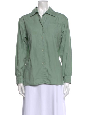 Saint Laurent Long Sleeve Button-Up Top