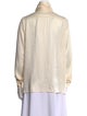 Yves Saint Laurent Rive Gauche Mock Neck Long Sleeve Blouse