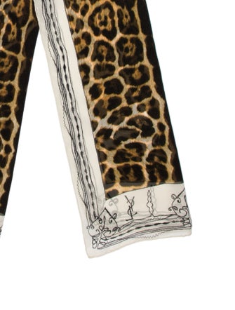 Yves Saint Laurent Rive Gauche Silk Animal Print Scarf