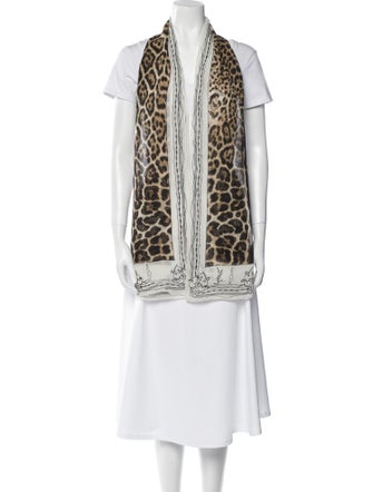 Yves Saint Laurent Rive Gauche Silk Animal Print Scarf