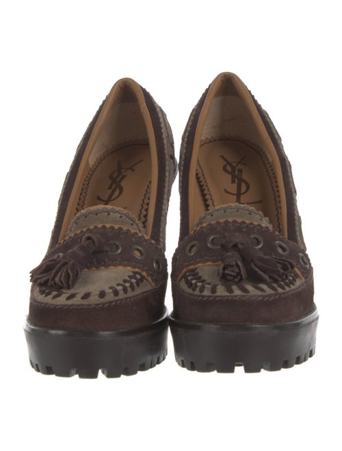 Yves Saint Laurent Suede Tassel Accents Pumps