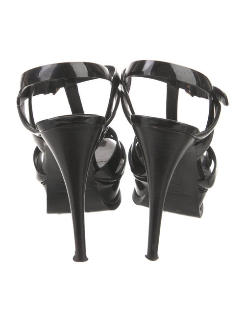Yves Saint Laurent Rive Gauche Patent Leather T-Strap Sandals