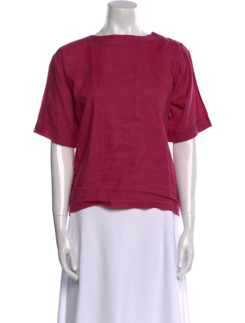 Yves Saint Laurent Rive Gauche Linen Bateau Neckline Blouse