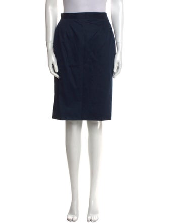 Yves Saint Laurent Rive Gauche Pleated Accents Knee-Length Skirt