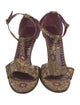 Yves Saint Laurent Rive Gauche Jacquard Printed T-Strap Sandals