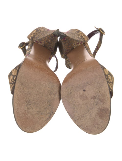 Yves Saint Laurent Rive Gauche Jacquard Printed T-Strap Sandals