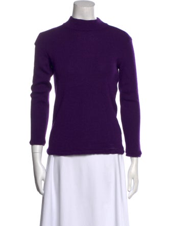 Yves Saint Laurent Rive Gauche Cashmere Mock Neck Sweater