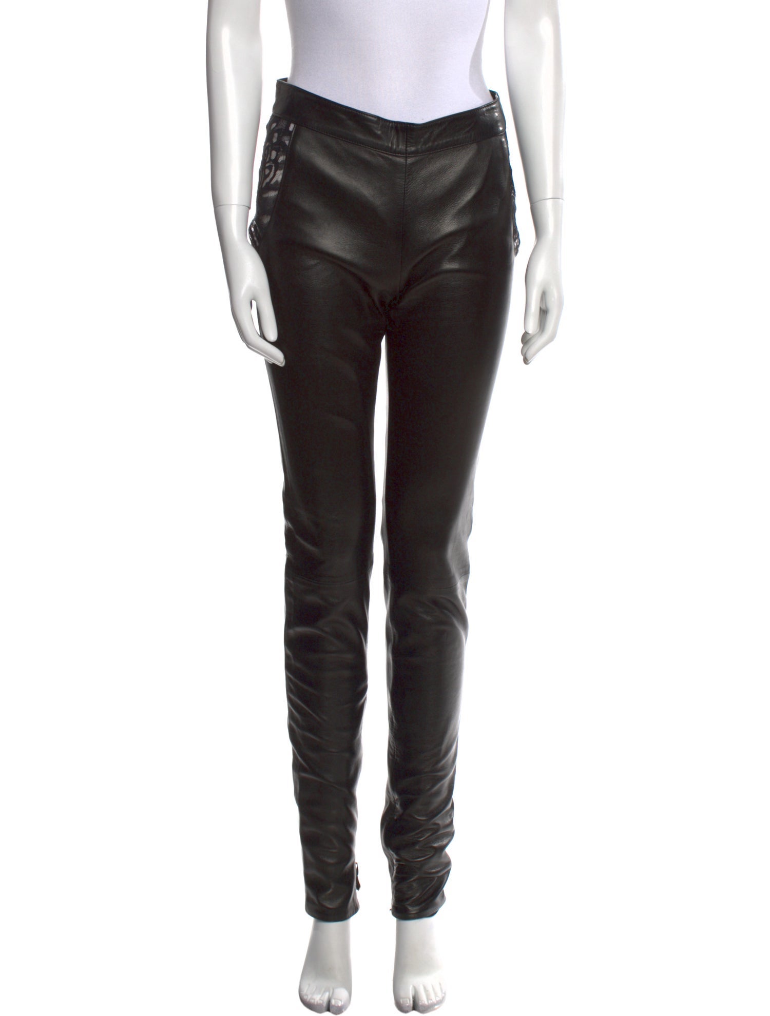 Yves Saint Laurent Rive Gauche Leather Skinny Leg Pants