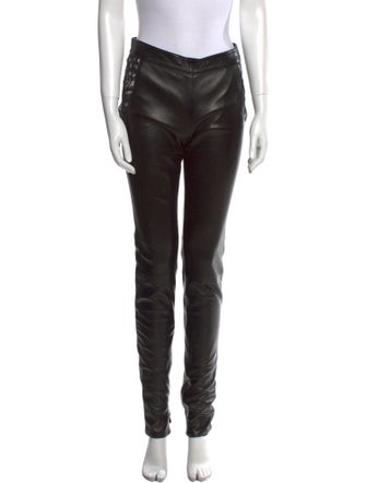 Yves Saint Laurent Rive Gauche Leather Skinny Leg Pants
