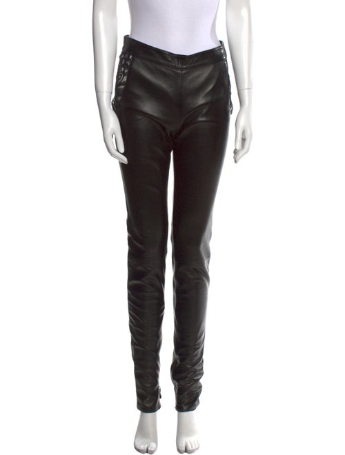 Yves Saint Laurent Rive Gauche Leather Skinny Leg Pants
