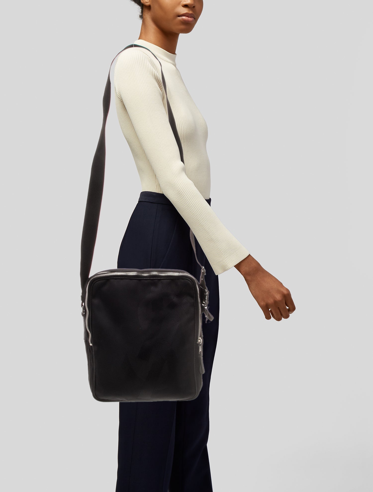 Yves Saint Laurent Rive Gauche Canvas Messenger Bag