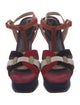 Yves Saint Laurent Rive Gauche Suede T-Strap Sandals