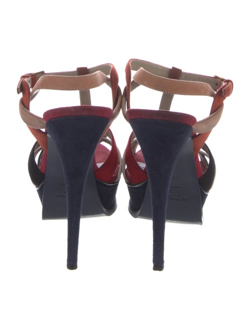 Yves Saint Laurent Rive Gauche Suede T-Strap Sandals