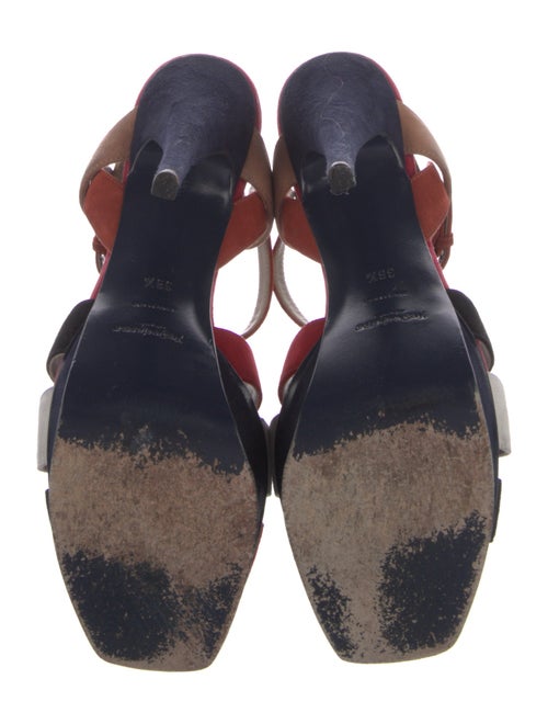 Yves Saint Laurent Rive Gauche Suede T-Strap Sandals