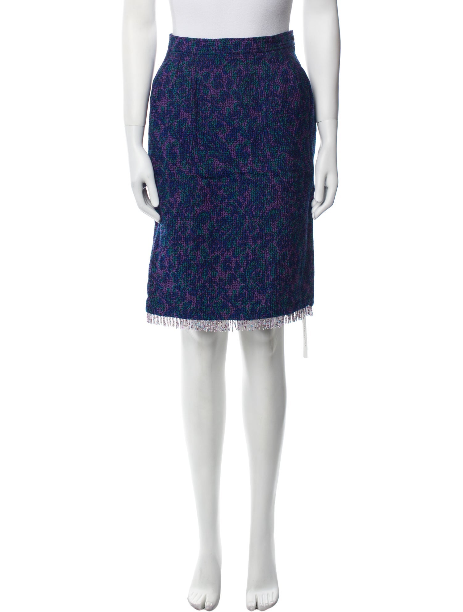 Yves Saint Laurent Rive Gauche Floral Print Knee-Length Skirt