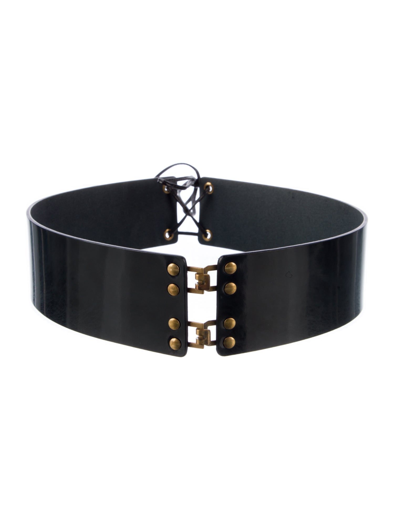 Yves Saint Laurent Rive Gauche Wide Patent Leather Waist Belt